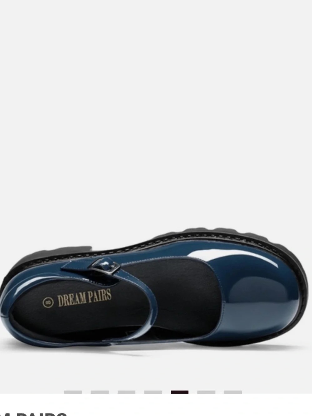 Dream Pairs Navy Patent Chunky Platform Mary Jane